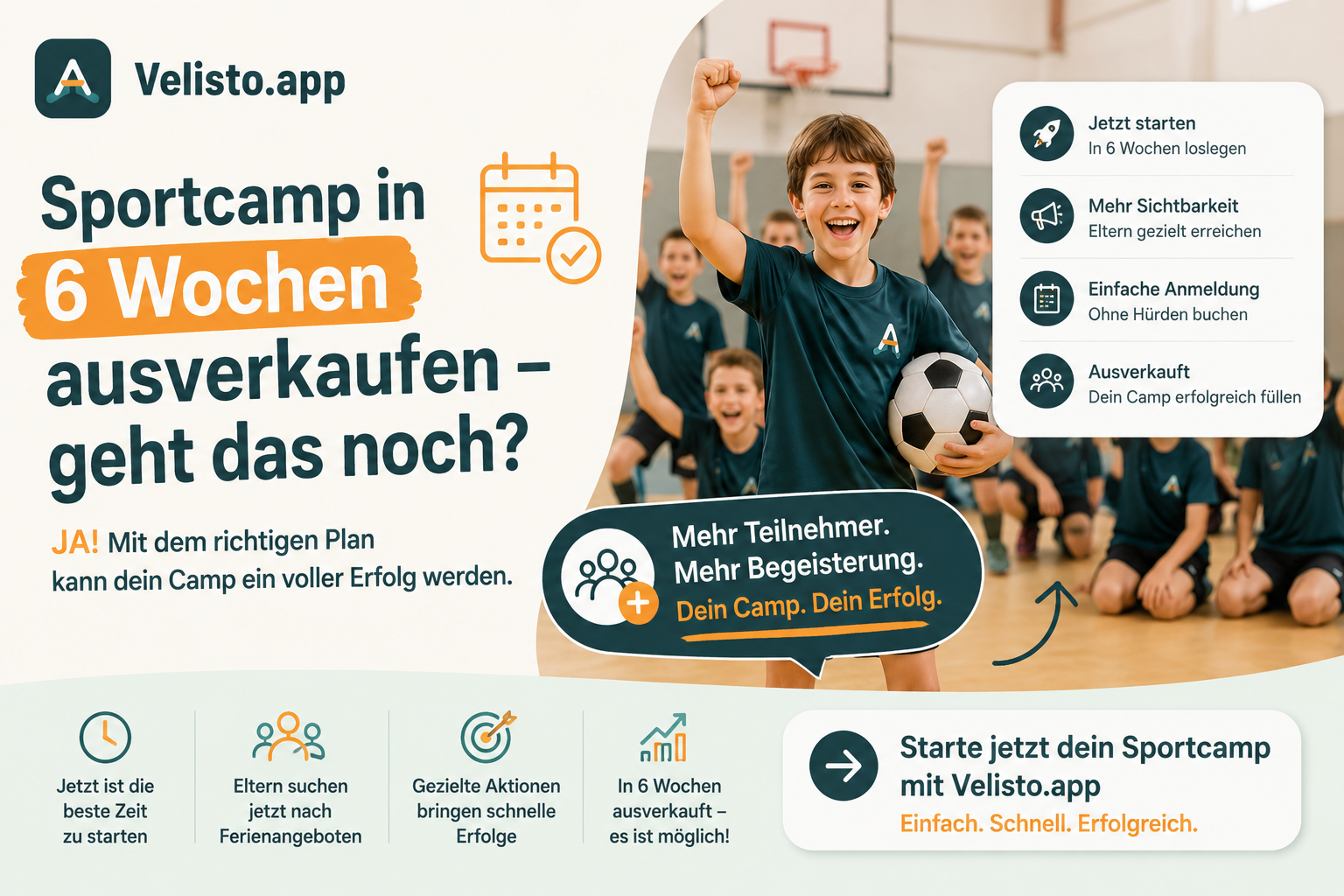 Sportcamp in 6 Wochen ausverkaufen – geht das überhaupt noch?