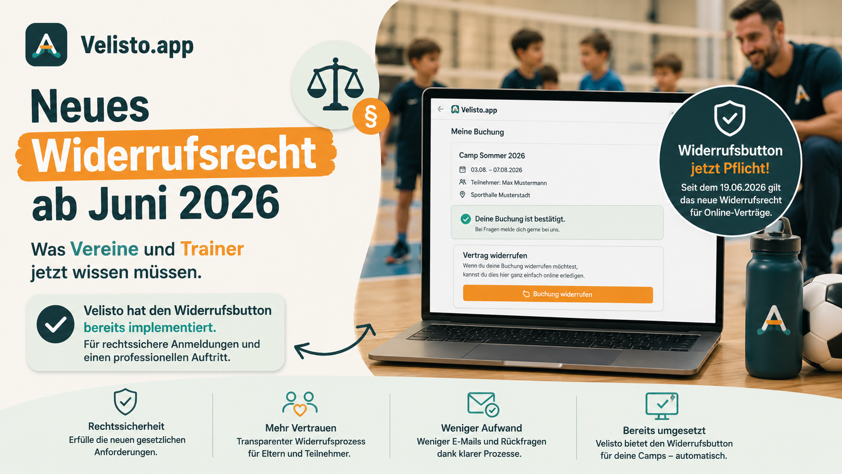 Neues Widerrufsrecht ab Juni 2026: Was Vereine und Trainer jetzt wissen müssen